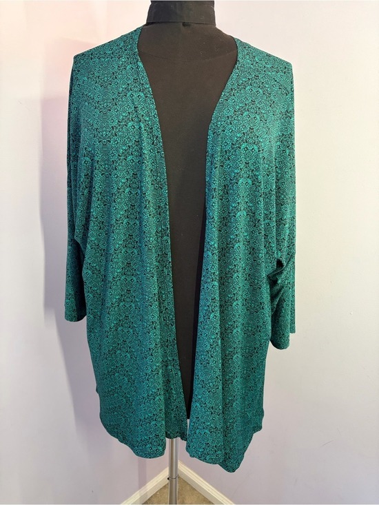 LuLaRoe Jackets & Blazers - LuLaRoe Teal  Printed Jacket,EUC,Size L